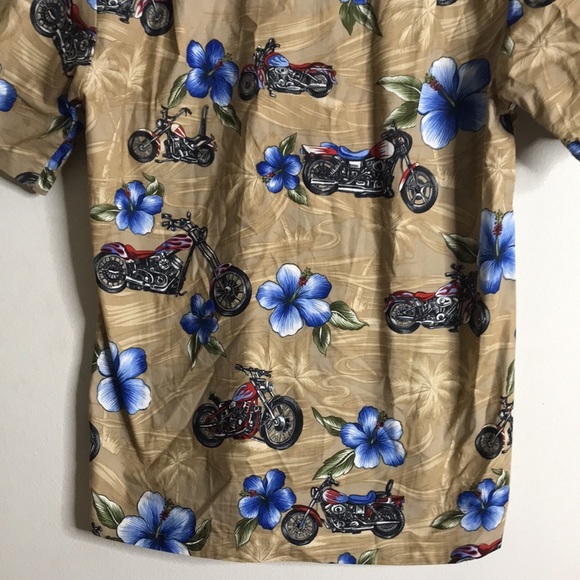 Pacific legend button down Hawaiian shirt with motorcycles size medium - Picture 12 of 12